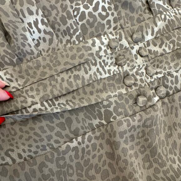 Walter by Walter Baker Animal Print Short Sleeve Pleated Mini Dress XS - Picture 5 of 12